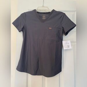 Cherokee Charcoal V-Neck Scrub Top